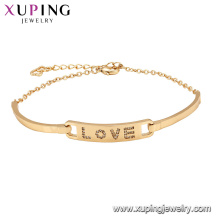 75008 Xuping лучшие продажи модный позолоченный браслет с гравировкой любовь